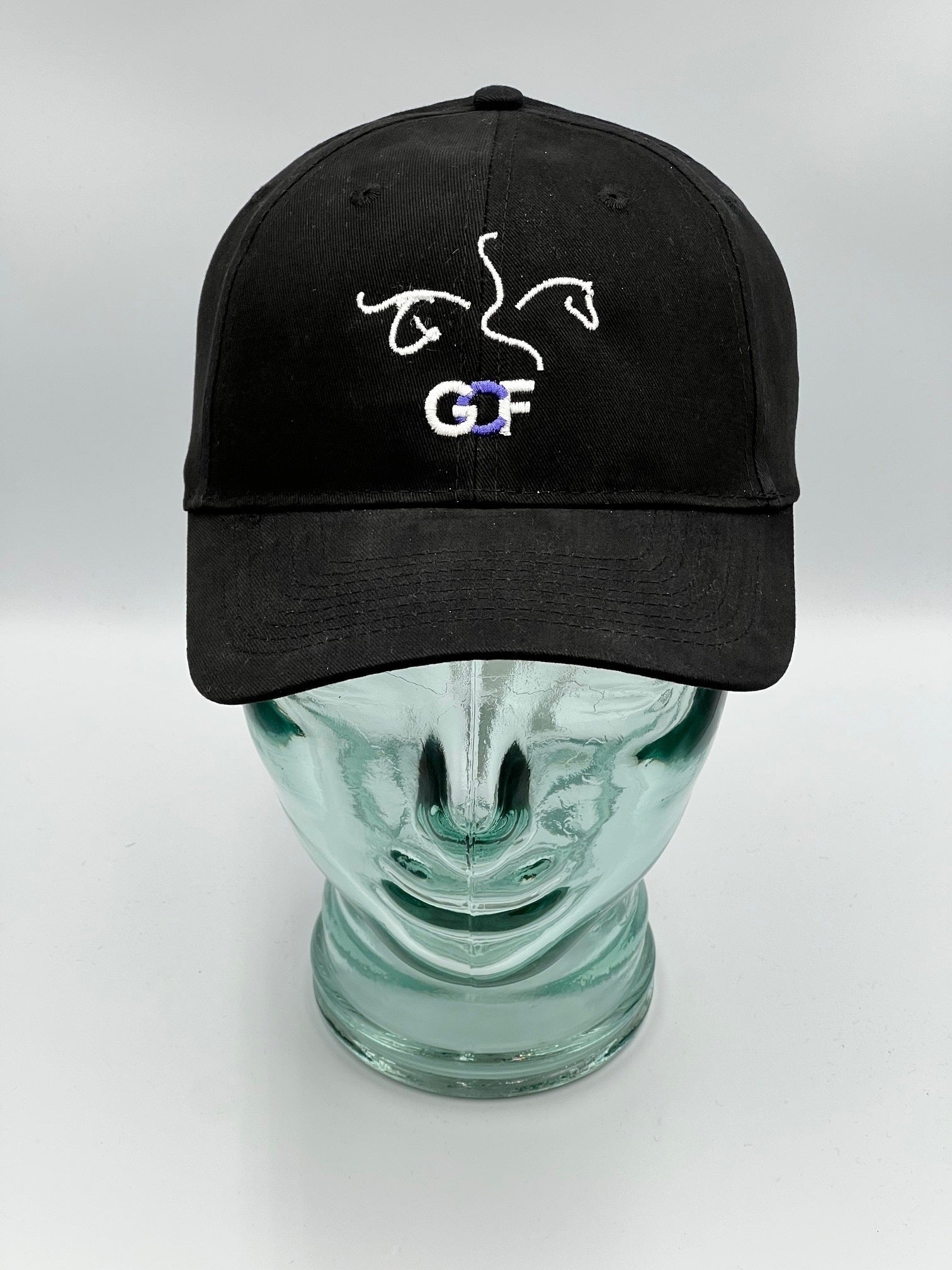 Black cap with embroidered GCF design 