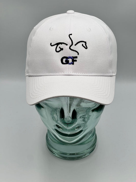 White cap with black GCF embroidered design